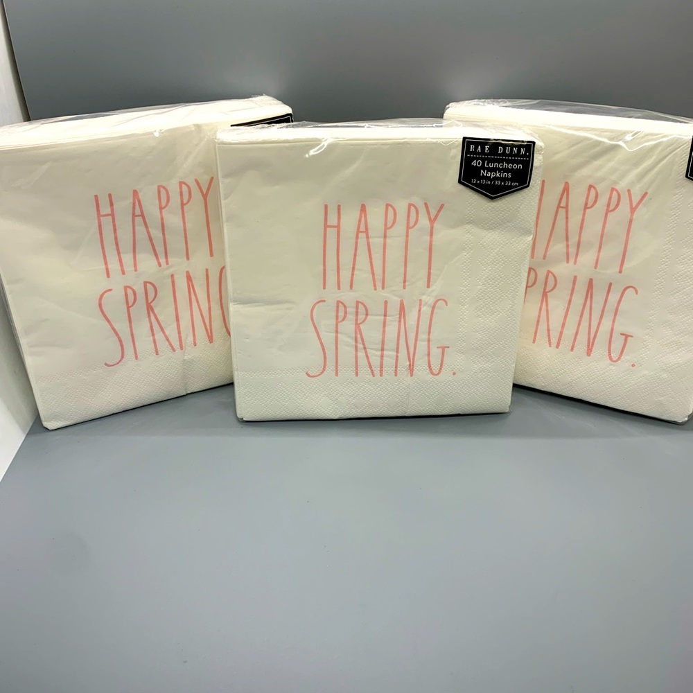 Rae Dunn Happy Spring Napkins Set of 3
